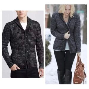 Rag & Bone x Neiman Marcus Shawl Collar Wool Cardigan Sweater Size Large